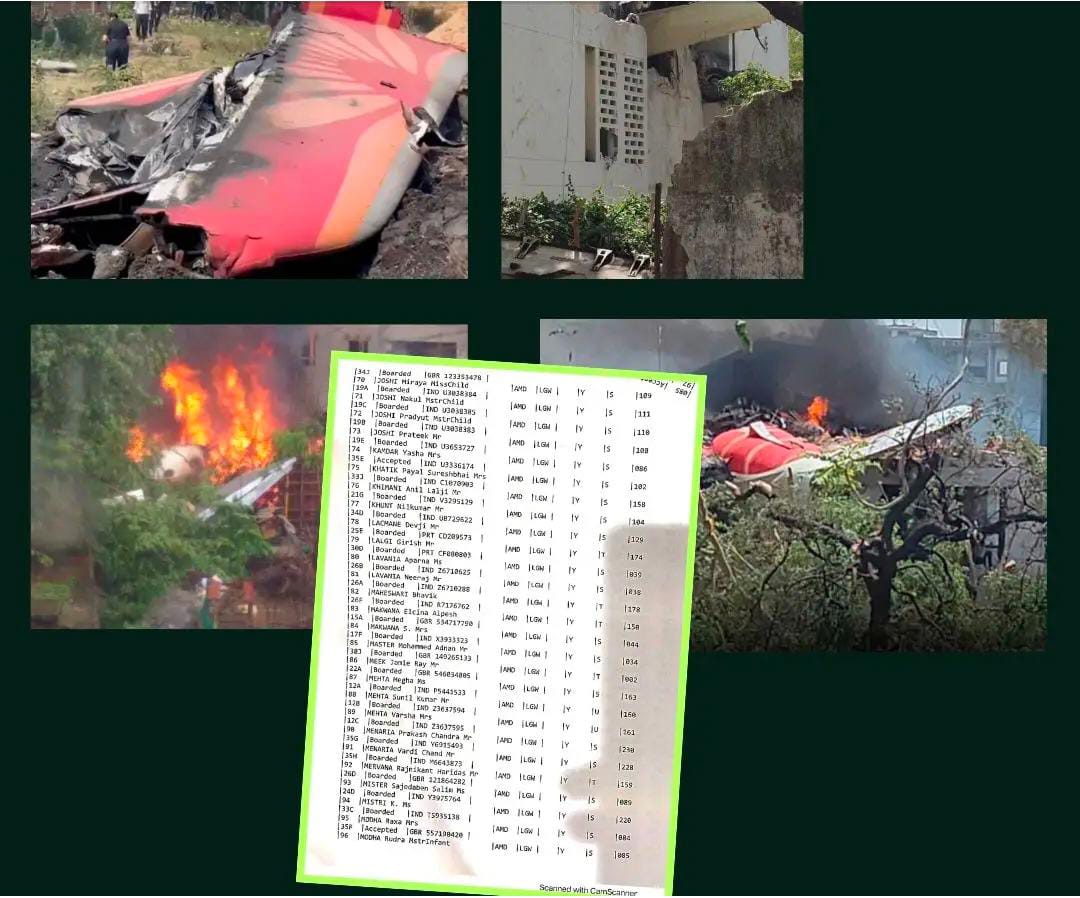 242 प्रवाशांना घेऊन जाणारं एअर इंडियाचं विमान कोसळलं, अहमदाबाद विमानतळाजवळ भीषण अपघात